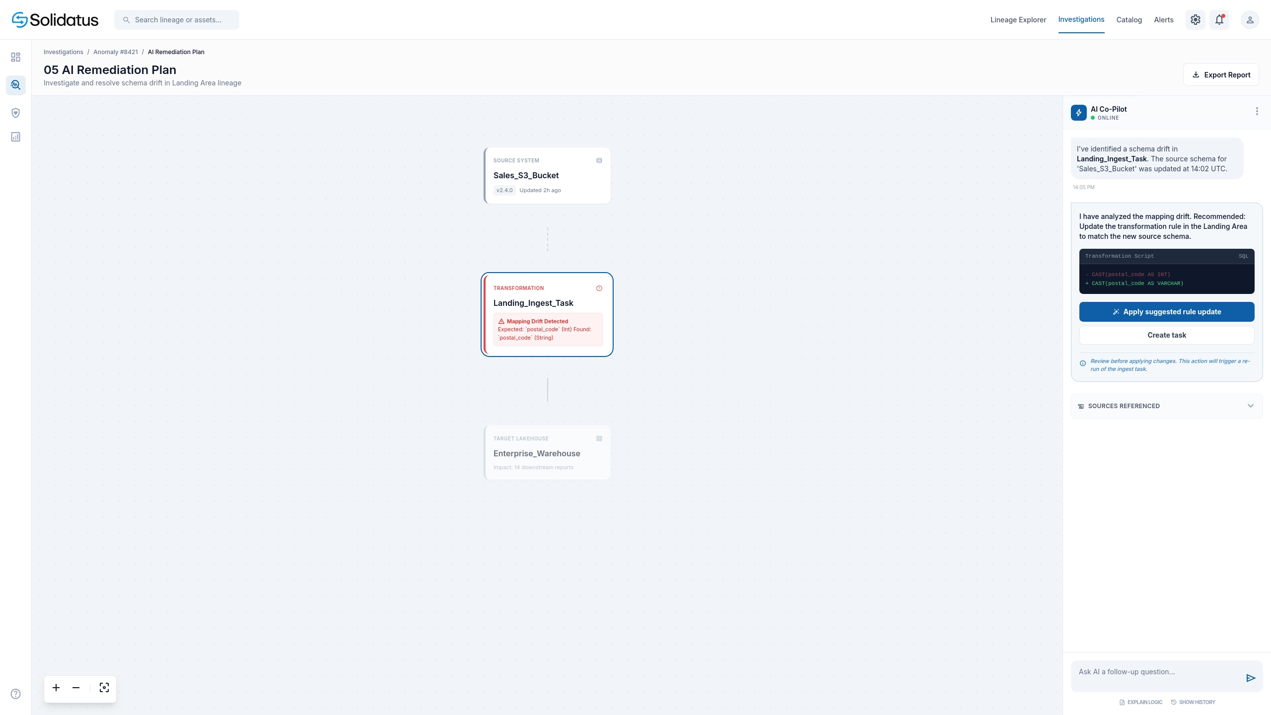 Solidatus AI remediation plan